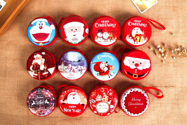 Funny Cute Girl Pula Coin Purse Round Tin Box Coin Bag Tinplate Zipper Bag Women Purse Headset Creative Coin Bag