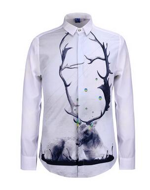 Wholesale-Hot New 3D Printed Men Gold Shirt printing Animal eagle Fashion  Long Sleeve Shirt Camisa Masculina Social Dress Shirts