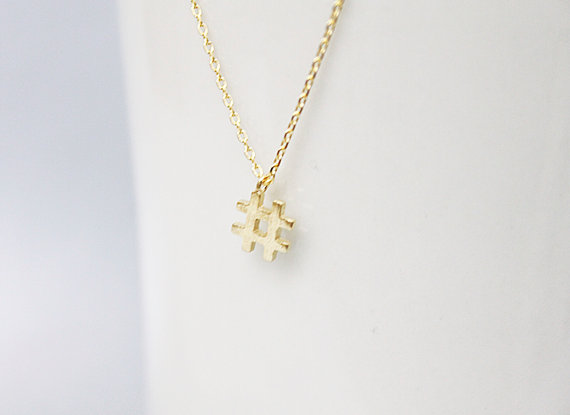 30PCS Hashtag Necklace Simple Initial Sign Necklace Trendy Symbol # Necklaces Typography Music Note Necklace for Women Ladies