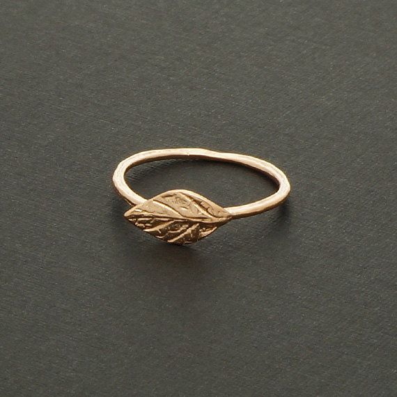 10PCS- R031 Gold Silver Simple Nature Leaf Ring Cute Olive Maple Plant Tree Leaf Ring Feather Ring Vine Rings for Ladies Women