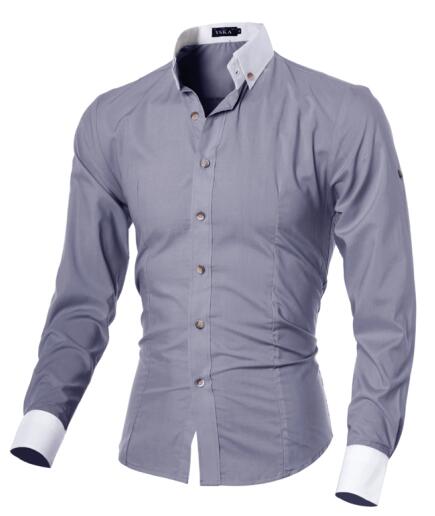 Wholesale-Bingo 2016 M-XXL size European & American Unique design men's cultivating long-sleeved shirt collar adjustable sleeve cardigan