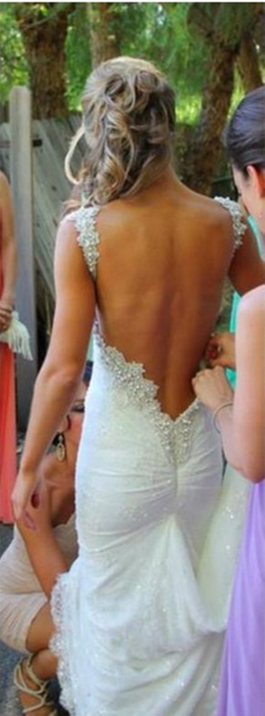 Mermaid Long Wed Wedding Dress White Sweetheart Tank Sleeveless Floor Length Court Train Bridal Gown Beading Backless Lace Wedding Dresses