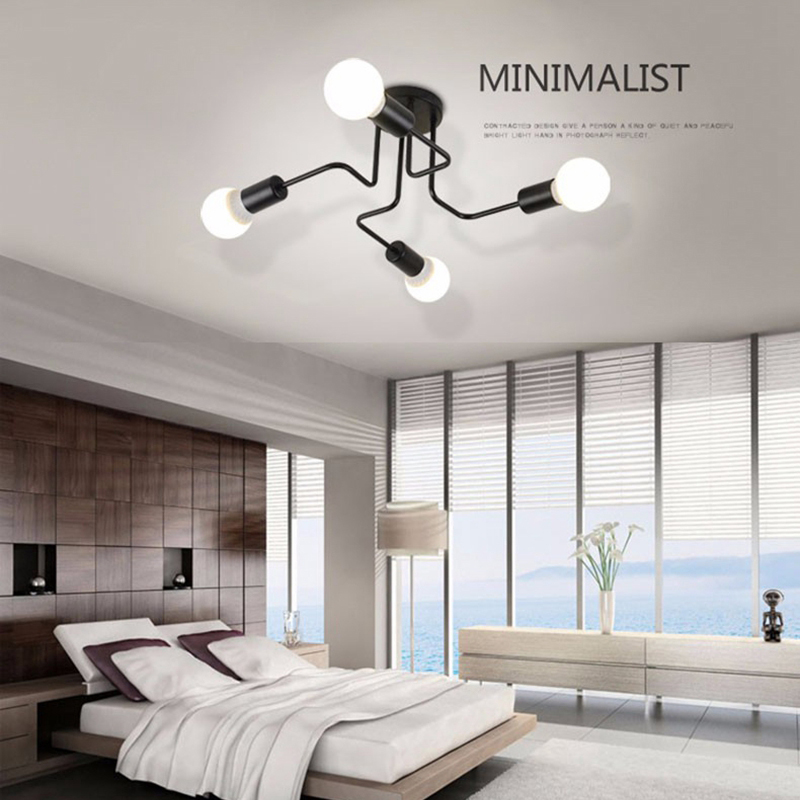 Vintage Ceiling Light Iron Multiple Rod Creative Retro Personality Luminaria Industrial Led Pendant Lamps Home Lighting Fixture Ceiling Lamp