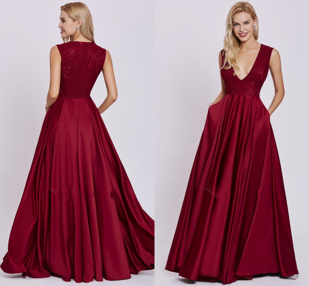 Deep V Neck Lace A Line Evening Dress 2017 Burgundy Party Dress Stunning Satin Prom Dresses Robe De Soiree vestido de festa Custom Made, Same as picture
Deep V Neck Lace A Line Evening Dress 2017 Burgundy Party Dress Stunning Satin Prom Dresses Robe De Soiree vestido de festa Custom Made, Same as picture