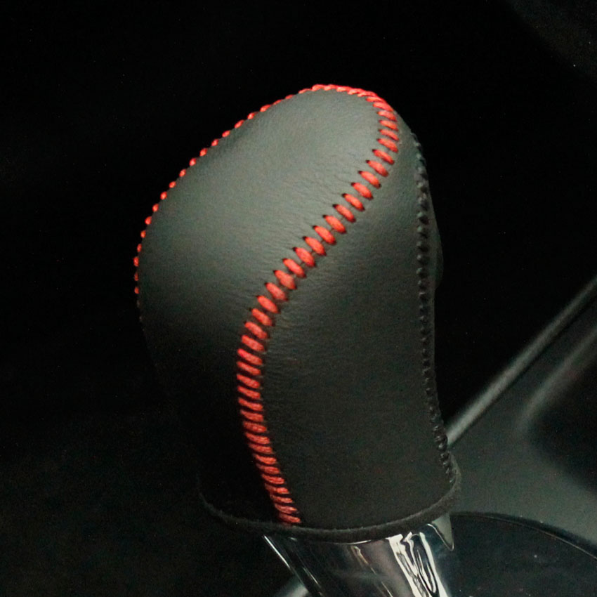 Case for Nissan Tiida 2011 Sentra Sylphys Automatic Gear Shift Knob Cover Hand-stitched Genuine Leather DIY gear covers leather accessories