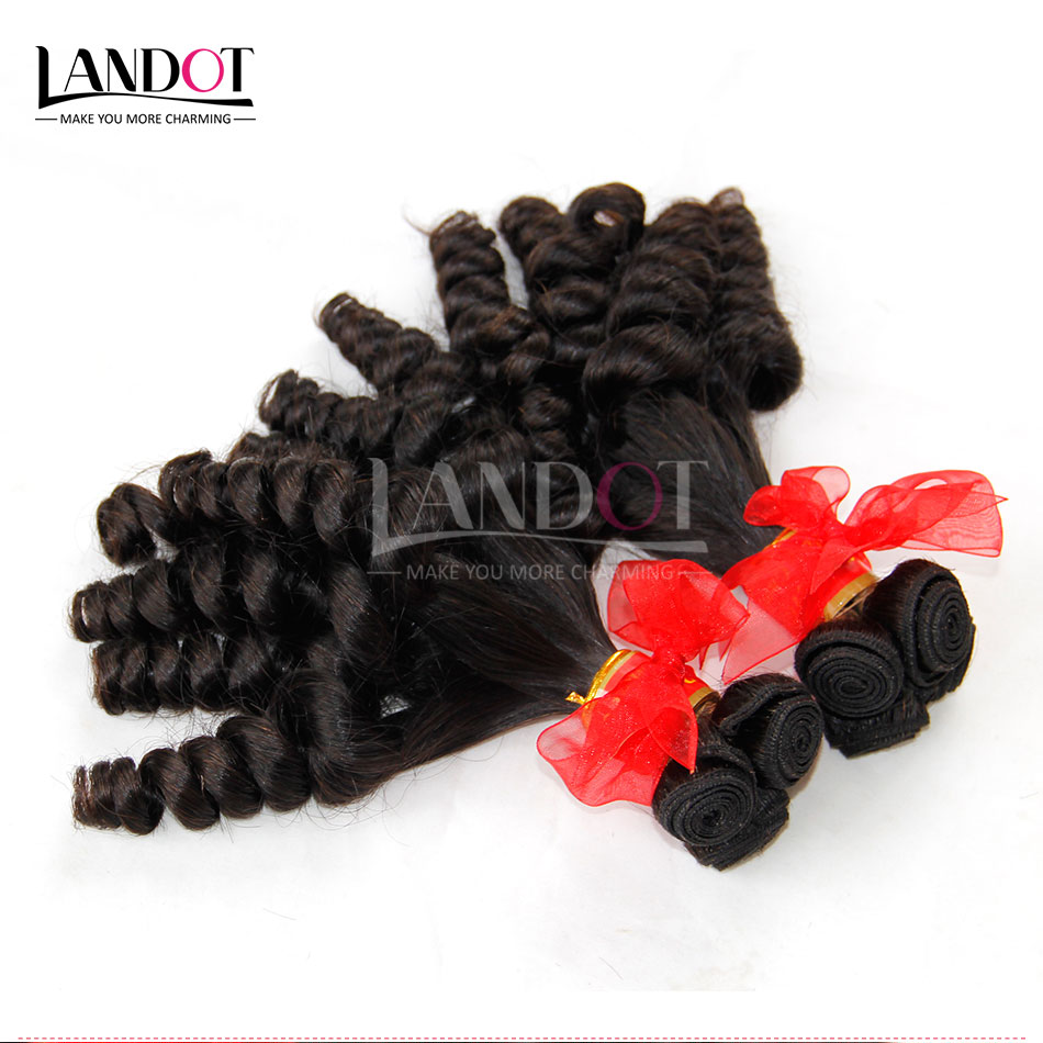 Brazilian Aunty Funmi Virgin Human Hair Bouncy Spiral Romance Curls Double Drawn Wefts Unprocessed Raw Brazilian Curly Hair Weave Bundles