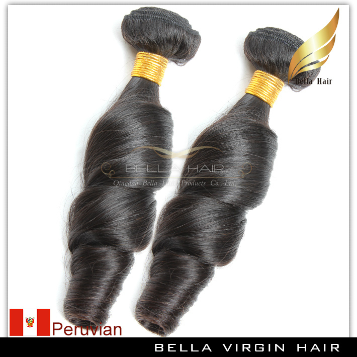 9A Funmi Virgin Peruvian Hair Wavy Bouncy Wavy Natural Black Human Hair Extensions Unprocessed Weft 3/4 PCS Whole Head Fashion Style Tiktok Trending M