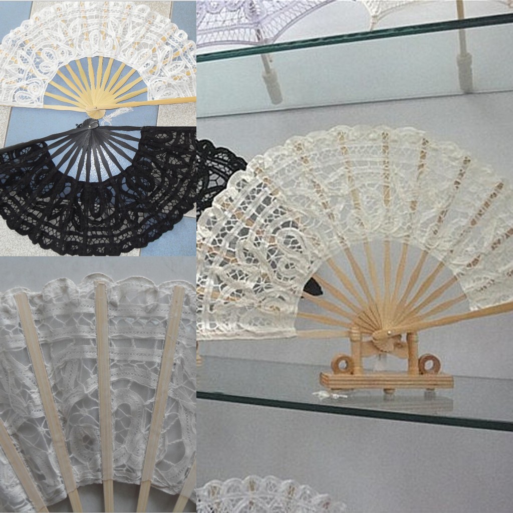 Bridal Wedding Formal Events Fans Wedding Fans Folding Lace Fans Handmade 10.6'' Plain White Hand Fans Ladies' Folding Fans