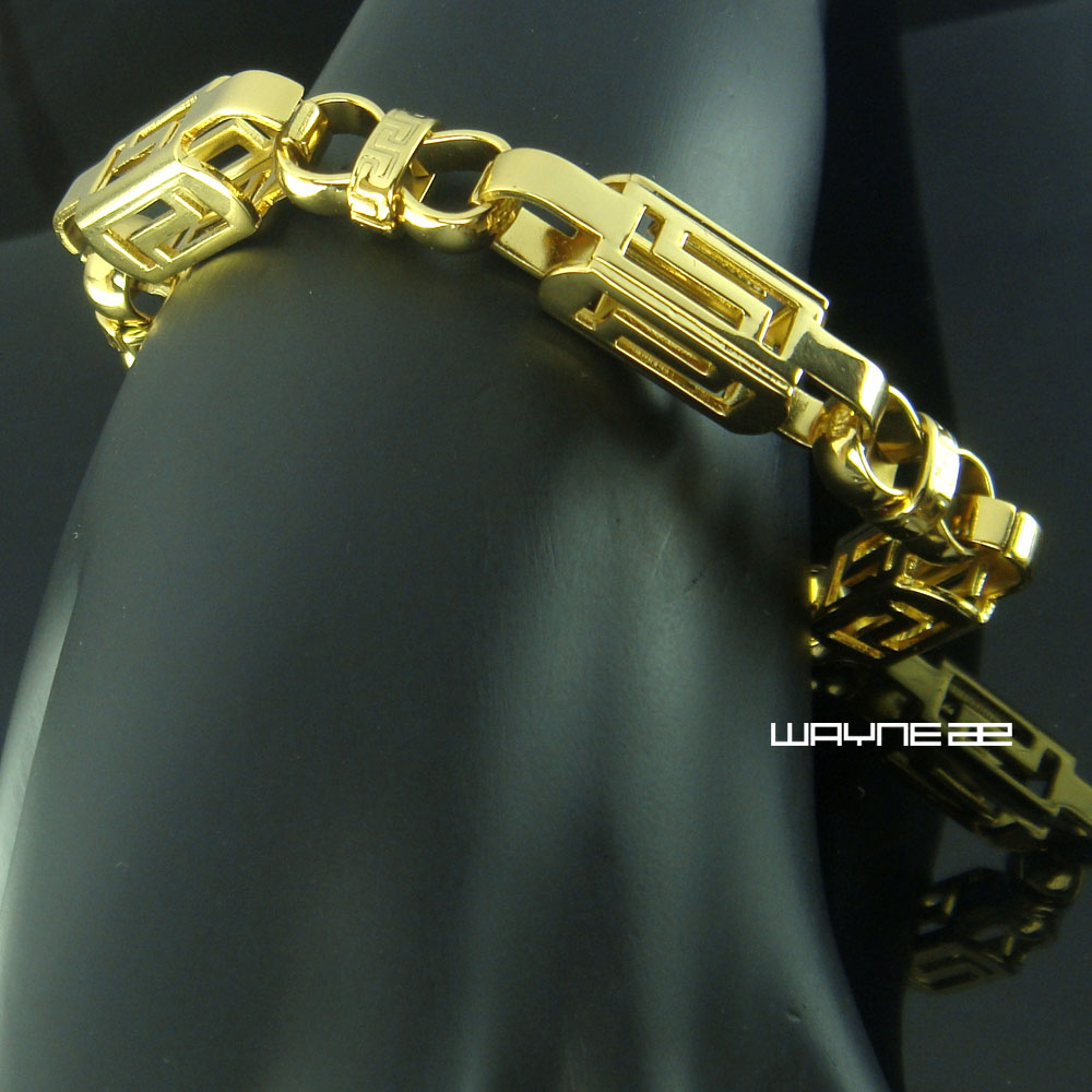 8mm 21cm Stainless steel Gold Huge Rope Chain Bracelet Men's Bling Jewelry B166, Black
8mm 21cm Stainless steel Gold Huge Rope Chain Bracelet Men's Bling Jewelry B166, Black