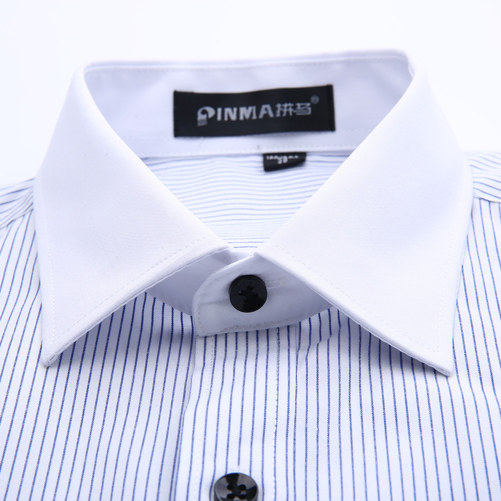 Wholesale- New Arrival Brand Men's Striped Shirts Casual Social Business Formal Shirt High Quality Short Sleeve Dress Shirt For Men