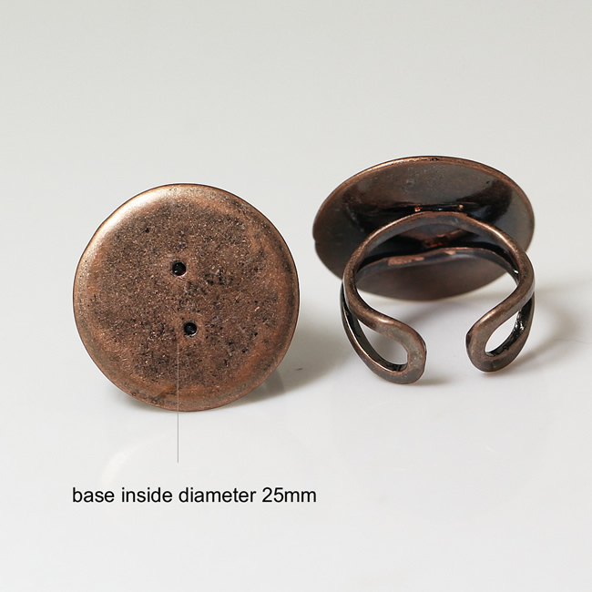 Beadsnice Brass Ring Base Adjustable with 25mm Round Pad Handmade Rings Fashion Jewelry Findings Wholesale Lead Safe Nickel Free ID 10426