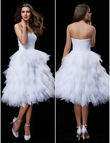 2016 New Hot Fashion Free Shipping Elegant Ball Gown White Knee-length Tiers Sweetheart Tulle Organza Modern Wedding Dresses 225
2016 New Hot Fashion Free Shipping Elegant Ball Gown White Knee-length Tiers Sweetheart Tulle Organza Modern Wedding Dresses 225