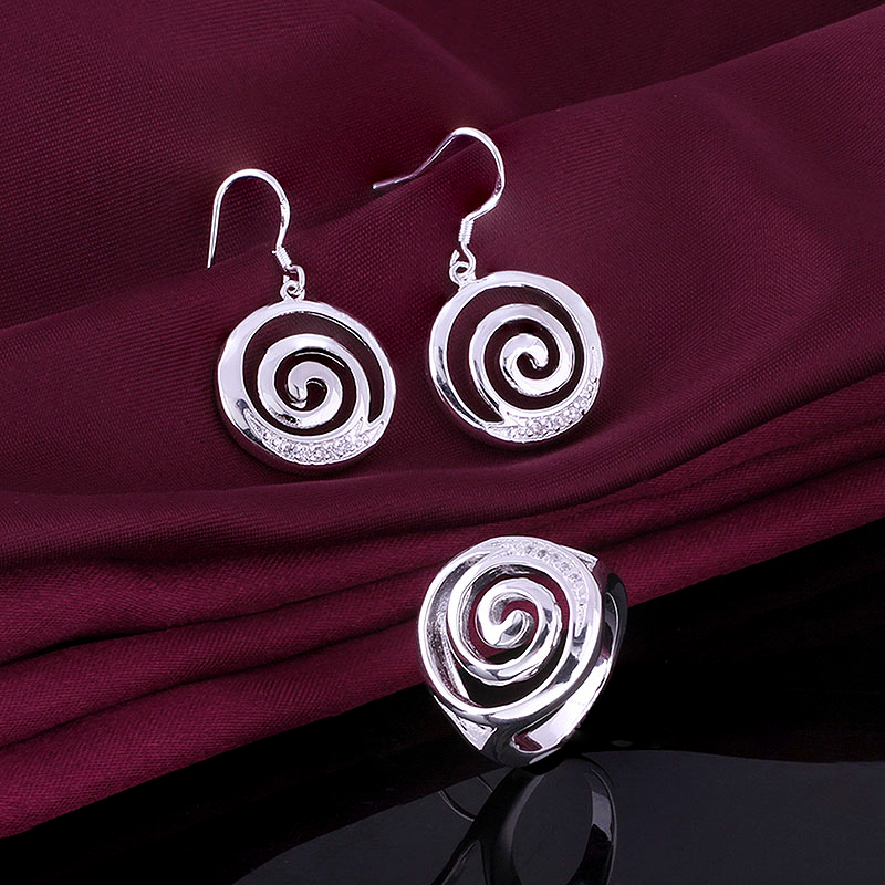 High grade 925 sterling silver Ruby hollow piece jewelry sets DFMSS626 brand new Factory direct sale wedding 925 silver earring ring