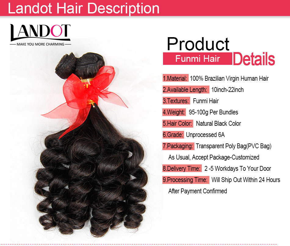 Brazilian Aunty Funmi Virgin Human Hair Bouncy Spiral Romance Curls Double Drawn Wefts Unprocessed Raw Brazilian Curly Hair Weave Bundles