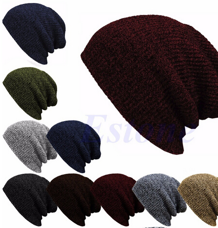 

Winter Casual Cotton Knit Hats For Women Men Baggy Beanie Hat Crochet Slouchy Oversized Ski Cap Warm, Multi