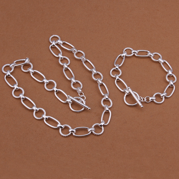 High grade 925 sterling silver Single twisted piece bracelet necklace wave TO jewelry sets DFMSS421 Factory direct sale wedding 925 silver