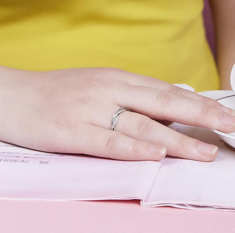 Victoria Wieck 925 Sterling Silver BRAIDED PAVE SILVER RING with Clear CZ Zirconia Authentic Twist Of Fate Stackable Twisted Ring Jewelry