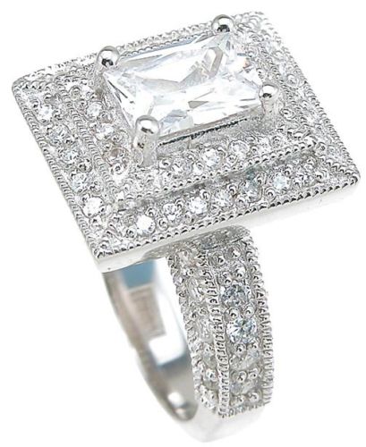 Professional Wholesale Vintage Jewelry Topaz Simulated Diamond 14KT White Gold Filled 3-in-1 Wedding Ring Set for christmas gift Sz 5-11