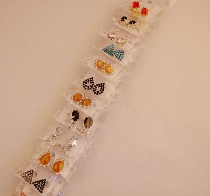 Fashion Top Quality New mix 100 Styles 100 Pair Diamond Earrings Pearl Earrings Buckle Jewelry For Women Wedding Earrings Stud