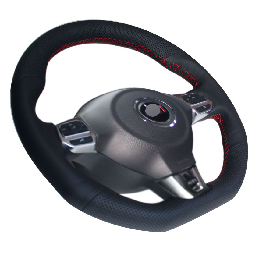 Steering wheel cover Case for Volkswagen VW Golf GTI Scirocco Sagitar Genuine leather DIY Hand sewing wheel cover Car styling