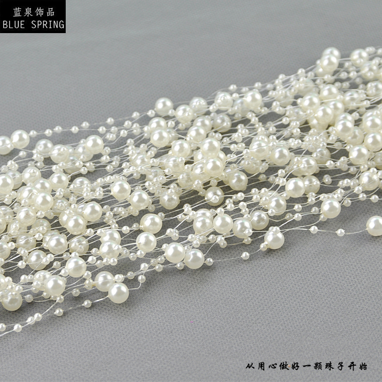 60 Meters Fishing Line Pearls Beads Chain Garland Flowers Wedding Party Decoration Bead Chain Imitation Pearls Colorful Cheap Supp