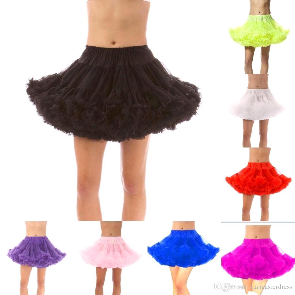 Little Black Skirts 18 50S Retro Underskirt Swing Vintage Petticoat Elastic Waist Short Mini Tutu Rockabilly Slip Colorful Cpa296