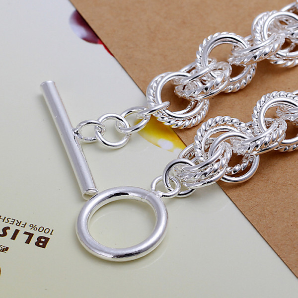 Hot sale best gift 925 silver three times TO bracelet DFMCH023,Brand new fashion 925 sterling silver plate Chain link bracelets high grade
