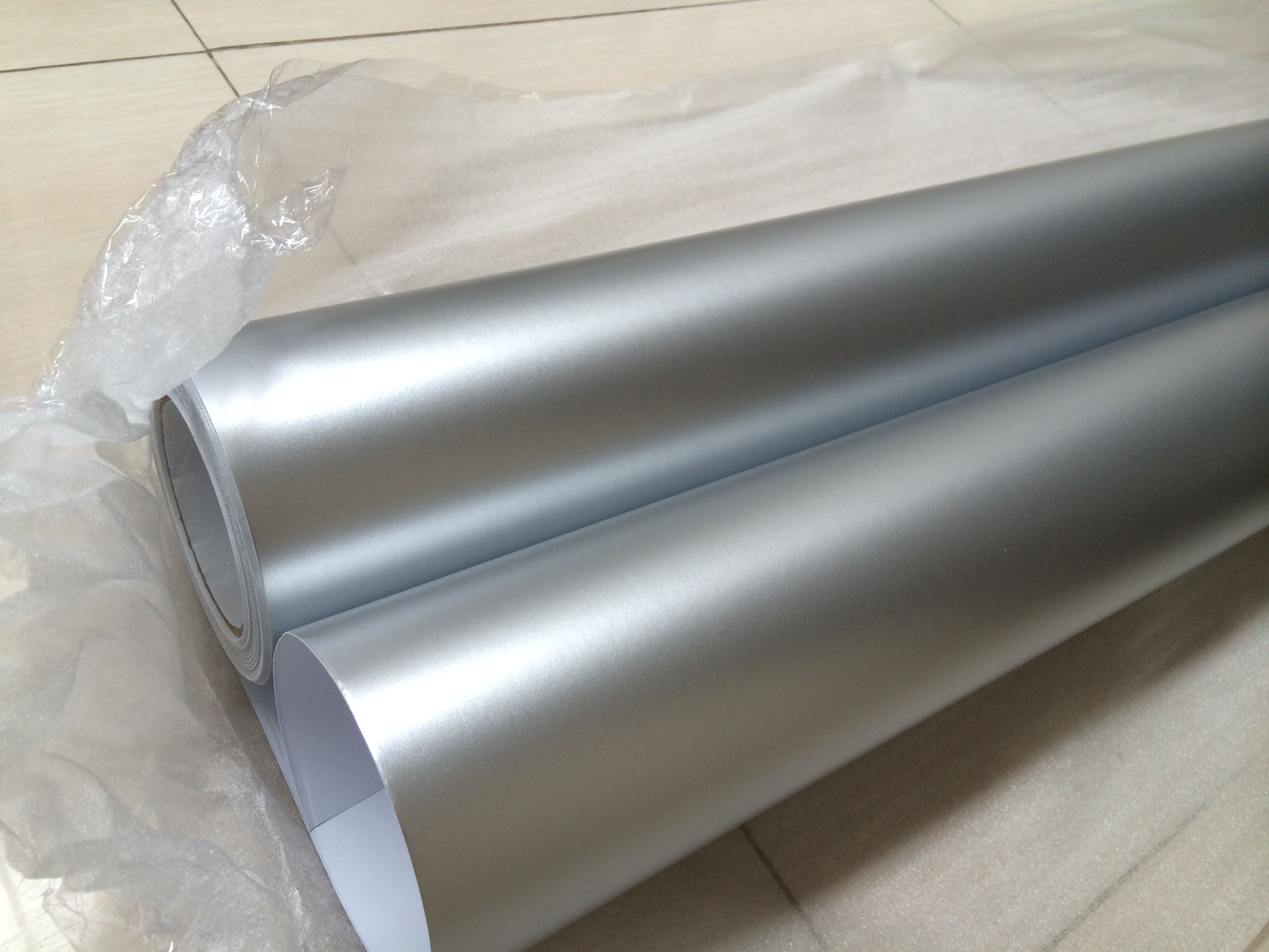 Satin chrome silver vinyl wrap Film For car wrap With Air Channle For Car styling Unique Wrap Foile1.52x20m/Roll