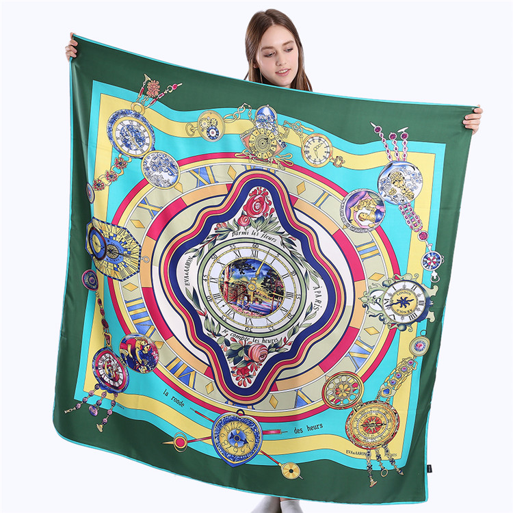 130cm*130cm New Fashion 100% Twill Silk Scarf For Women Rome Clocks Printing Scarf Large Square Scarves Headband Shawl, Blue;gray
130cm*130cm New Fashion 100% Twill Silk Scarf For Women Rome Clocks Printing Scarf Large Square Scarves Headband Shawl, Blue;gray