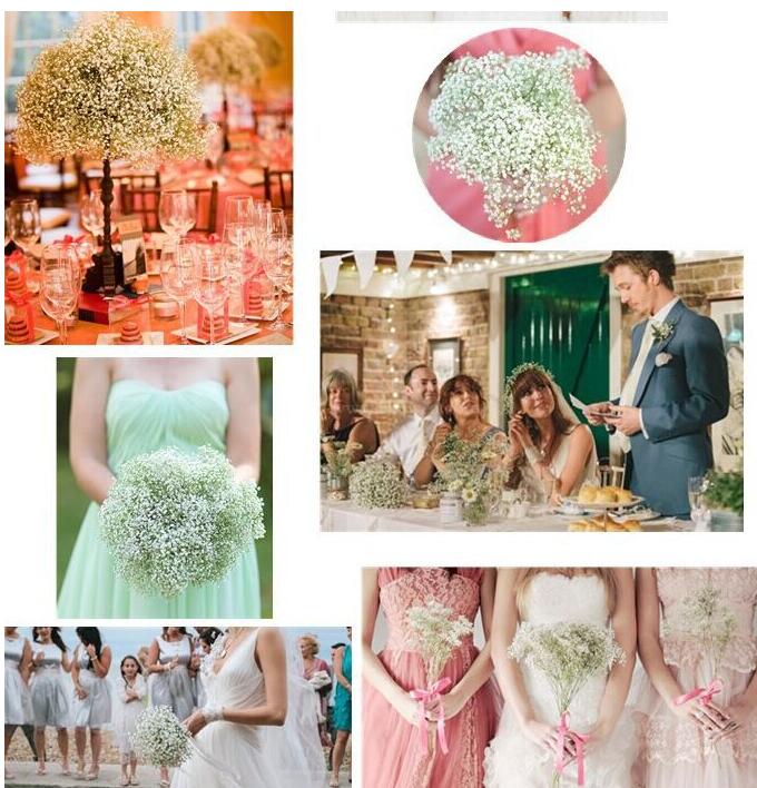 Artificial PU Gypsophila Bouque Flowers Wedding Fake Babysbreath Flowers Christmas Party Table Decoration Bouquet Simulation Babys' Breath P