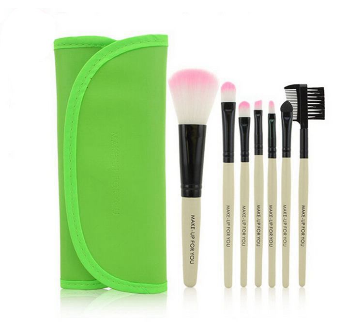 Makeup For You Professional 7 pcs paintbrushes of Makeup Brushes Set tools Make-up Toiletry Kit Wool Brand Make Up Brush Set Case PY