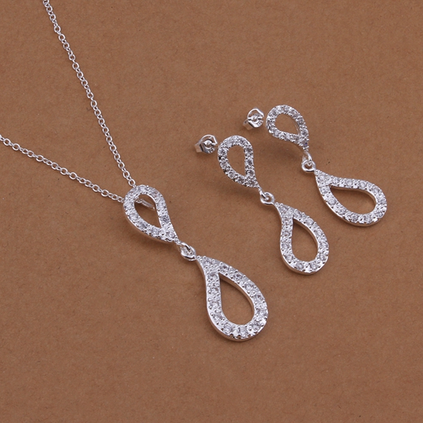 High grade 925 sterling silver Single twisted piece bracelet necklace wave TO jewelry sets DFMSS421 Factory direct sale wedding 925 silver