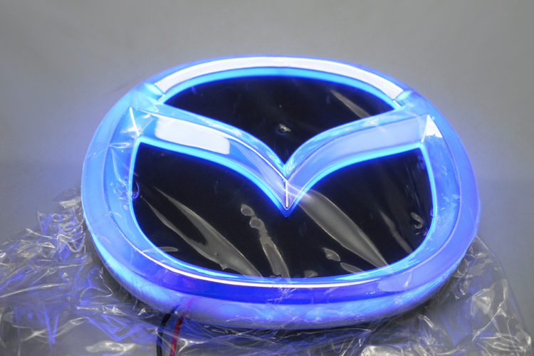 4D logo LED light with car decorative lights lamp Car Sticker badge for MAZDA 2/3/CX7/mazda8 12.0cm*9.55cm free shipping