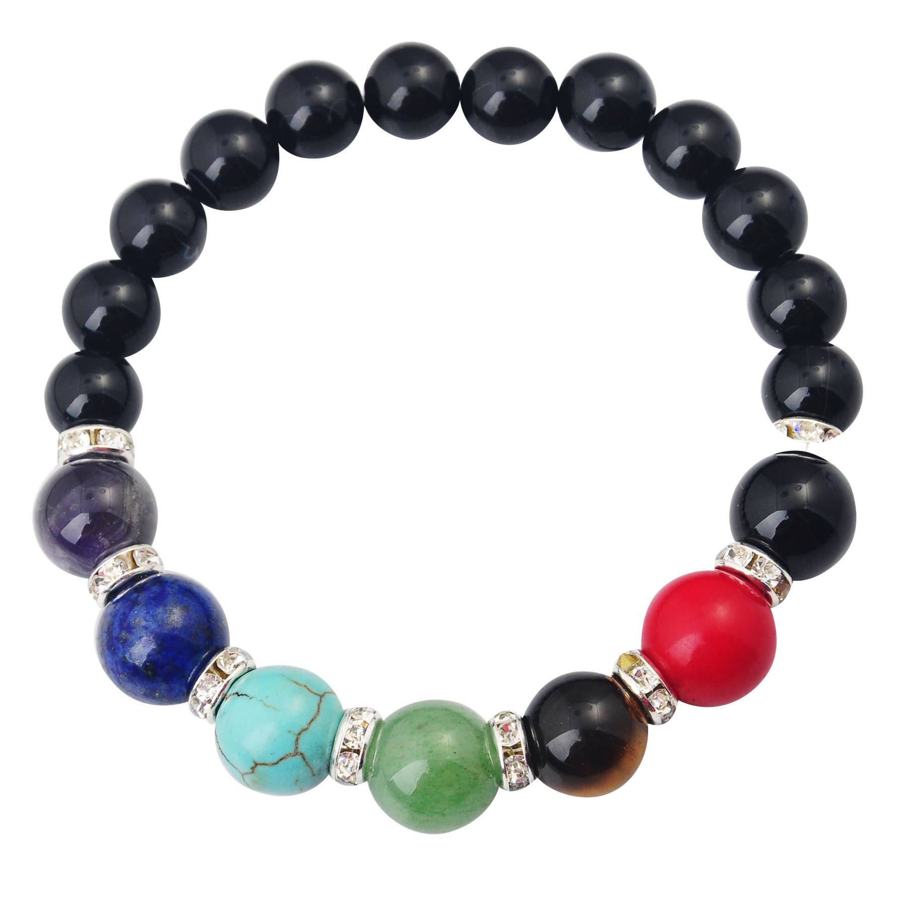 Joya Gift Magnetic Hematite 8MM Round Beads Strands stone bracelets 7 Chakra Gemstone Crystal Healing Reiki women jewelry bangle