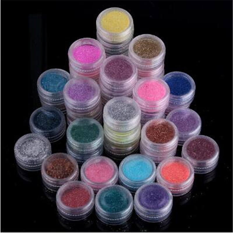 12 Colors 45 Colors Set Fine Dust Glitter Pot Nail Art Face Body Eye Shadow Iridescent Shiny Nail Art Glitters Nail Art Decorations Decoraciones De Un