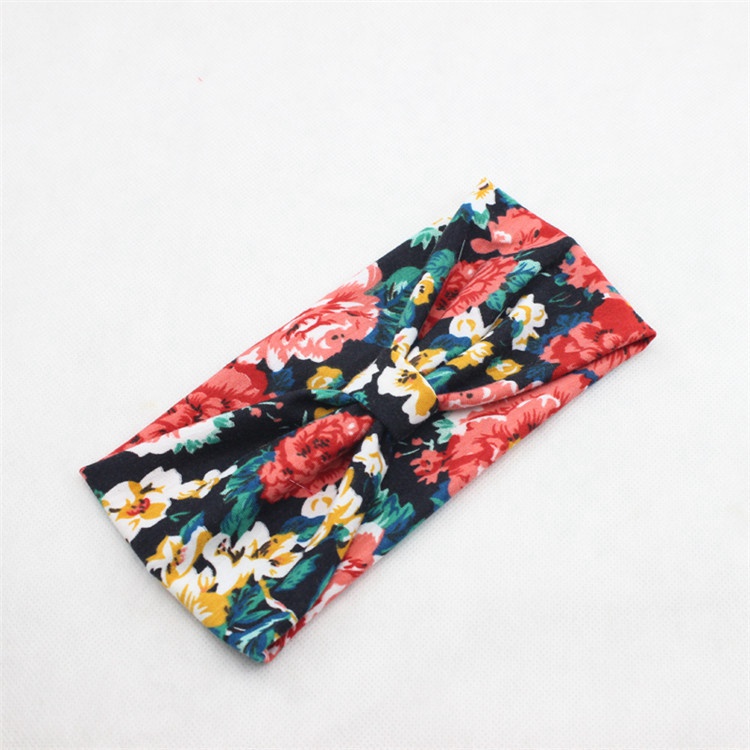 Baby Kids Toddler Cotton Fabric Floral Bandanas Flat Knot Headbands Headwrap plant flower Baby Turban Tie Knot Head wrap headband FD6559