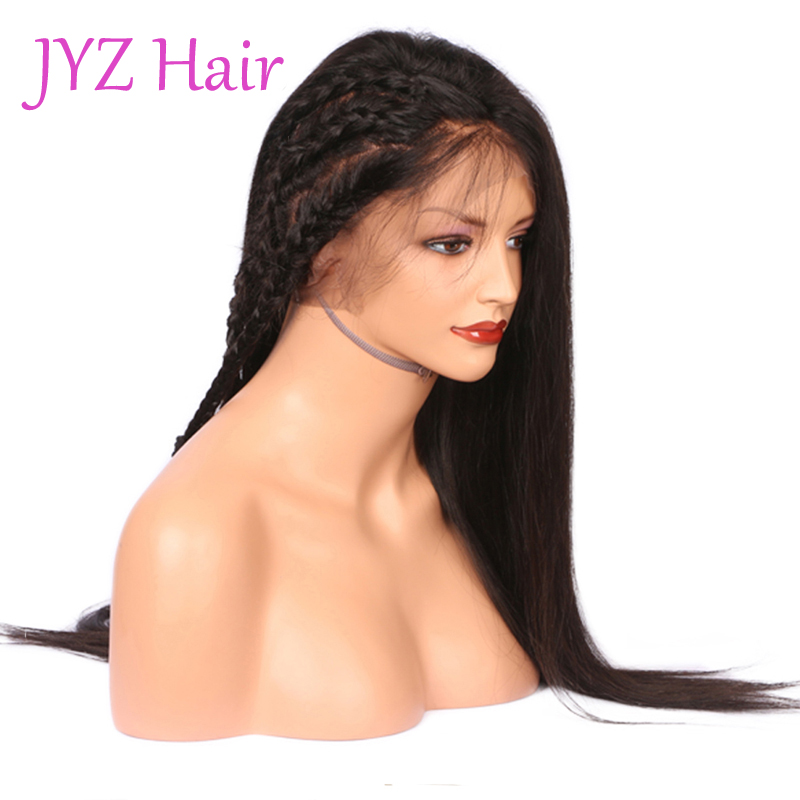 Malaysian Virgin Human Hair Full Lace Wig Brazilian Natural Straight Human Hair Lace Front Wig With Adjustable Strands Glueless Lace Wigs