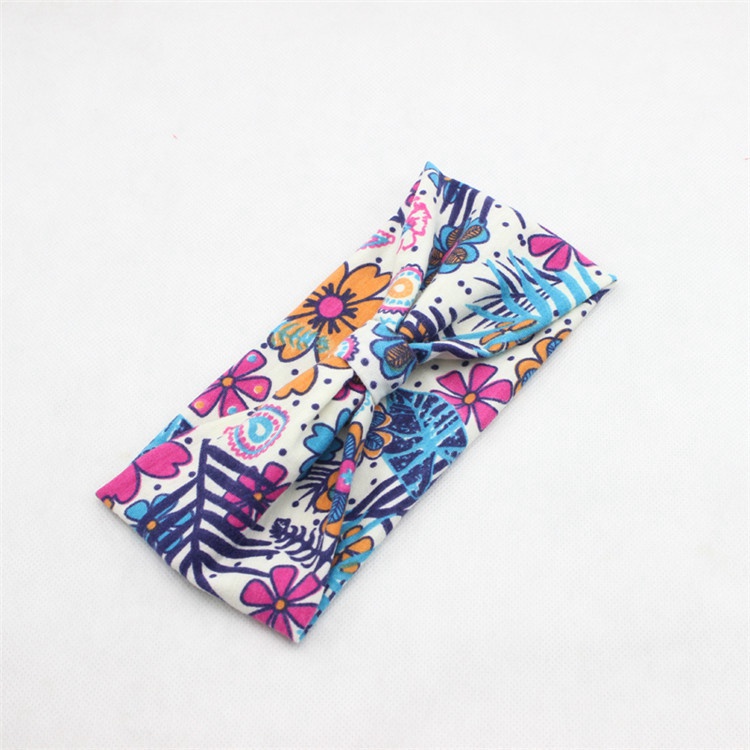 Baby Kids Toddler Cotton Fabric Floral Bandanas Flat Knot Headbands Headwrap plant flower Baby Turban Tie Knot Head wrap headband FD6559