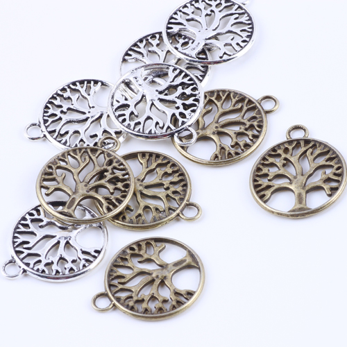 400pcslot antique bronze round life tree charm DIY ZAKKA retro jewelry accessories alloy metal pendant 4888w1960908