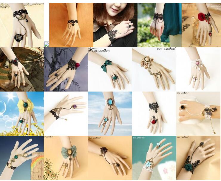 Lace rainbow Ring Belly Dance Bracelet Rose Flower BangLace rainbow Ring Belly Dance Bracelet Rose Flower Bangle Bridal Fashion Jewelry BB05