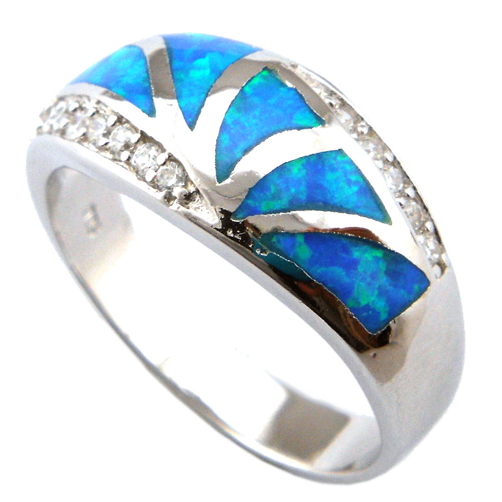 fire opal rings fashion blue opal rings