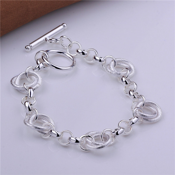 Hot sale christmas gift 925 silver Bicyclic TO Bracelet DFMCH352,Brand new fashion 925 sterling silver plate Chain link bracelets high grade