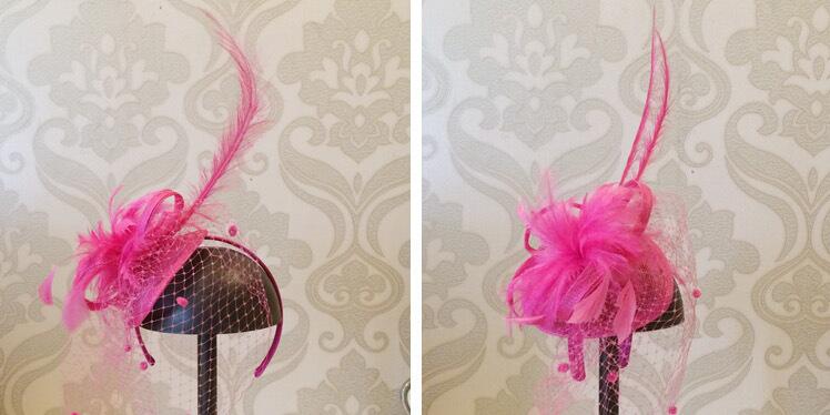 Ostrich hair color lady hat England ancient style hat female hat slap-up party hat bride headdress free shipping HT23