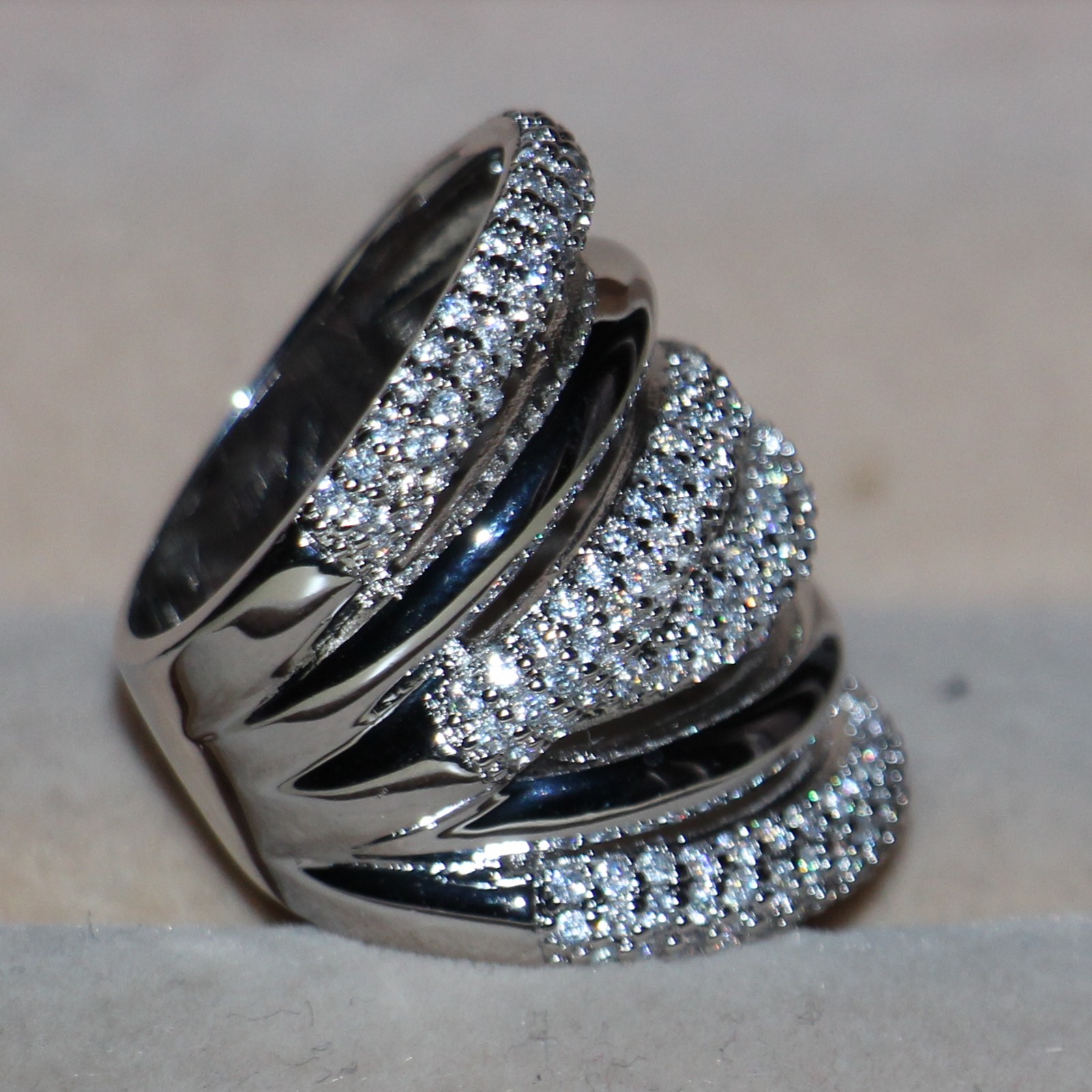 Elegant Victoria Wieck Zirconia Wedding Engagement Band Ring 14kt White Gold Filled Womens Fashion Jewelry Gift Size 6-9