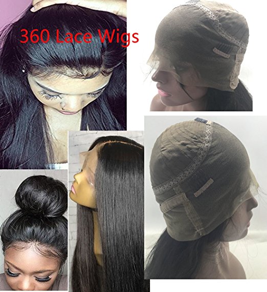 360 Full Lace Wig silky Straight Laces Front Human Hair Peruvian Virgin hd Frontal Wigs 130% Density Pre Plucked Natural Hairline diva1