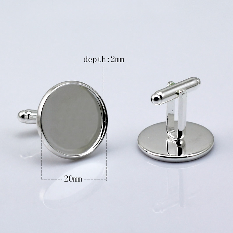 Beadsnice copper cufflink blanks jewelry making design cufflink parts with round 20mm bezel cup ID 8898