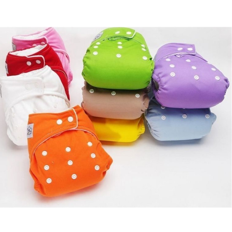 New 10 Pcs+10 Inserts Adjustable Resuable Lot Baby Washable Cloth Diaper Nappies(Random Color)