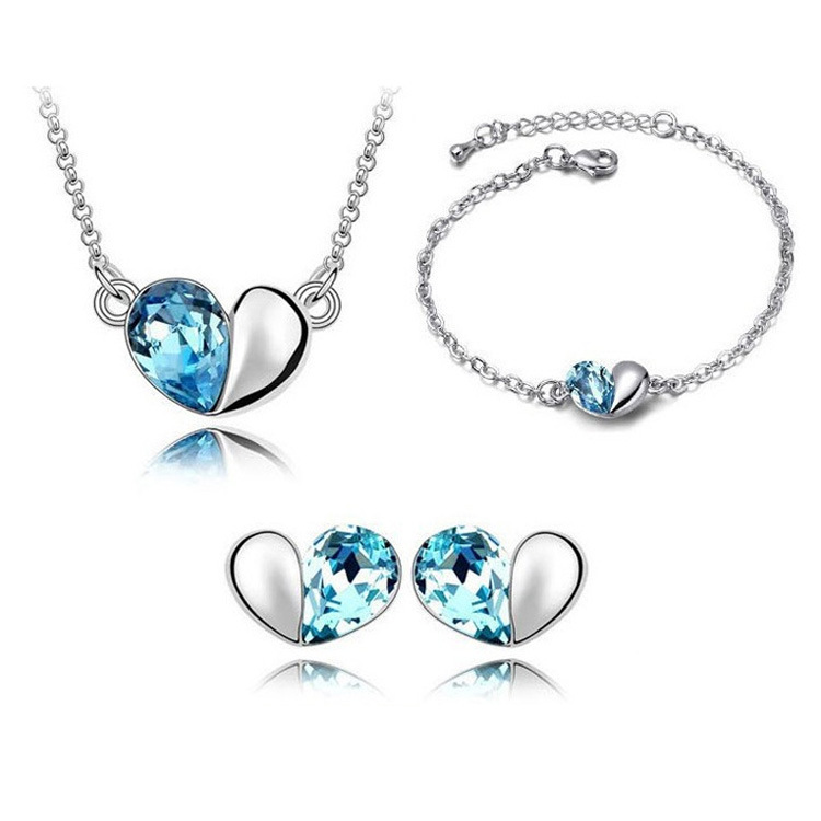 Bridesmaid Jewelry Set Like 925 Sterling Silver Chains Bracelet Necklace Pendants Earrings Indian African Crystal Jewelry Party Jewelry Sets, Light blue
Bridesmaid Jewelry Set Like 925 Sterling Silver Chains Bracelet Necklace Pendants Earrings Indian African Crystal Jewelry Party Jewelry Sets, Light blue