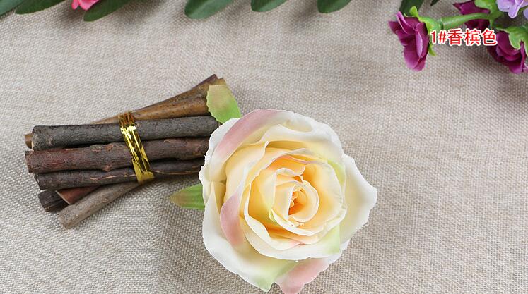 Silk flowers wholesale rose heads artificial flowers 4.3inch diameter fake flowers head high quality WF001