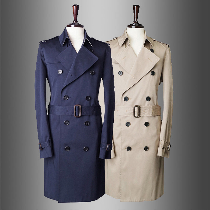 Fall-Newest Cloak Good Quality Luxury X-long Men's Fashion Trench Coat For Man Casual Wind Coat Stand Collar 2 COLORS
